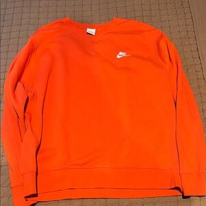 Nike Men's Bright Orange Crewneck Sweater